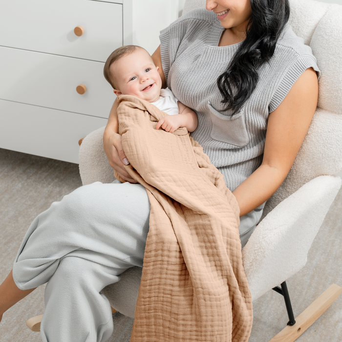 Baby Muslin Blanket in Cream Muslin Comfy Cubs