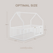 Kids House Gated Floor Bed Twin Size for Children Aged 5+, White Kids Gated Floor Bed Comfy Cubs