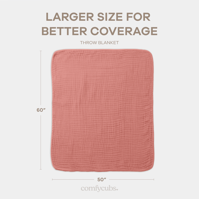 Adult Muslin Blanket in Dusty Rose Muslin Comfy Cubs