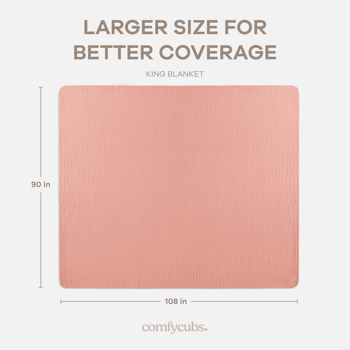 Adult Muslin Blanket in Bold Blush Muslin Comfy Cubs