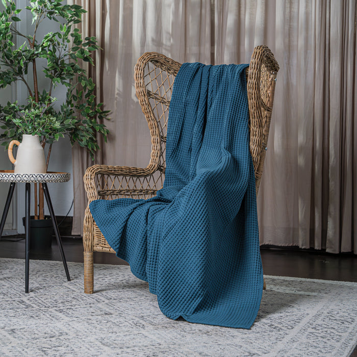 Adult Waffle Blankets by Comfy Cubs in Neptune Waffle Comfy Cubs