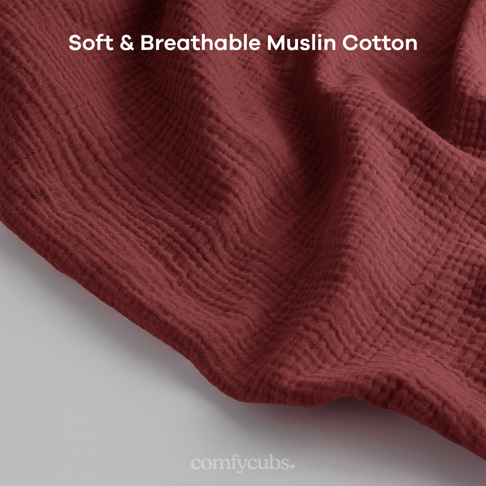 Muslin Nursing Cover by Comfy Cubs - Wine Nursing Covers Comfy Cubs