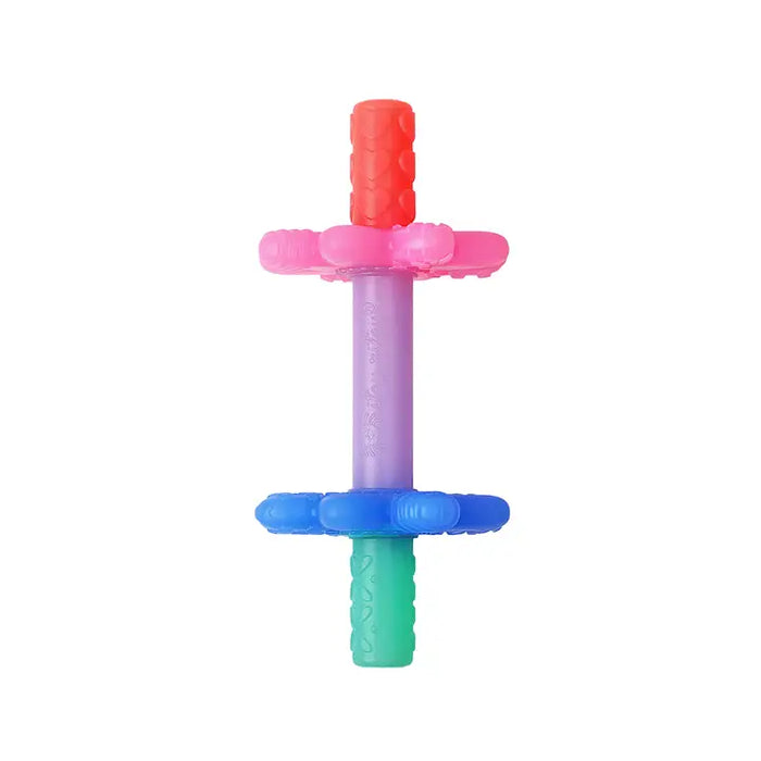 ITZY RITZY TEENSY TUBES RATTLE AND TEETHER . PINK RAINBOW TEETHERS ITZY RITZY