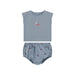Cherry/ Boat short 2 piece set Blue Boat Tricot Bebe