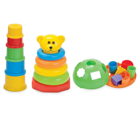 FUNTIME MY 1ST TEACH TIME GIFT SET INTERACTIVE SHAPE SORTER STACKING TOY N/A FUN TIME