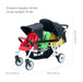 FAMILIDOO H3E 3 SEAT BABY STROLLER - DOUBLE CANOPY TRIPLET STROLLER WITH RECLINING SEATS - DAYCARE STROLLERS FOR 3 KIDS