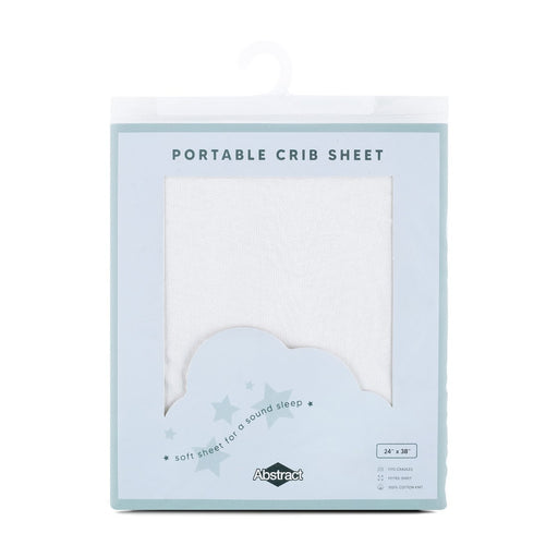 ABSTRACT FITTED SHEET WHITE RIBBED FOR PORTABLE CRIB - 24"-38" SHEETS ABSTRACT