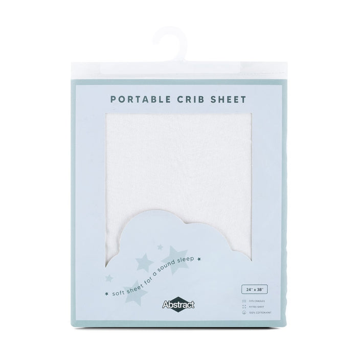 ABSTRACT FITTED SHEET WHITE RIBBED FOR PORTABLE CRIB - 24"-38" SHEETS ABSTRACT