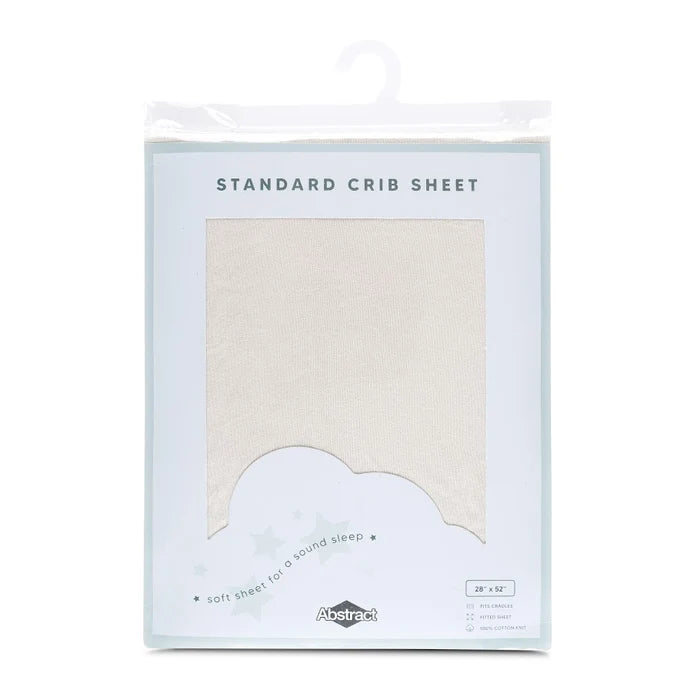 ABSTRACT FITTED SHEET WHITE RIBBED FOR REGULAR CRIB - 28"X52"
