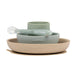 Nattou Silicone Children’s Tableware Set 4-Piece with Non-Slip Suction Plate & Bowl Green Dinnerware Sets M4A