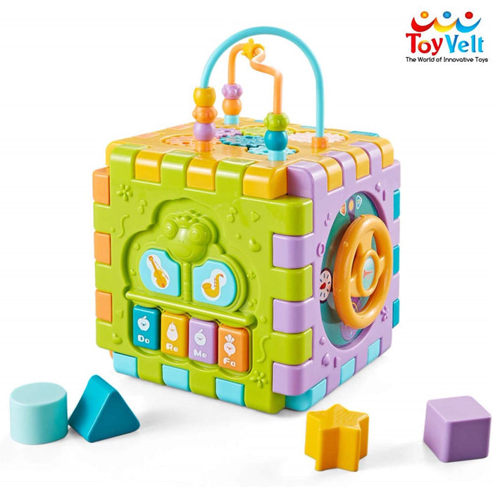 TOYVELT ACTIVITY CUBE MUSICAL TOY WITH 6 DIFFERENT ACTIVITIES