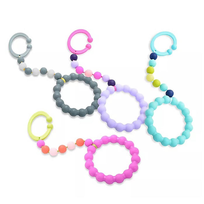 CHEWBEADS GRAMERCY BABY TEETHING TOY - CLIP ON TEETHER - FUSCHIA