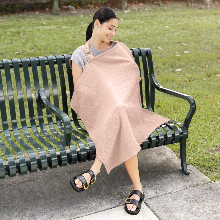 Muslin Nursing Cover by Comfy Cubs - Blush Nursing Covers Comfy Cubs