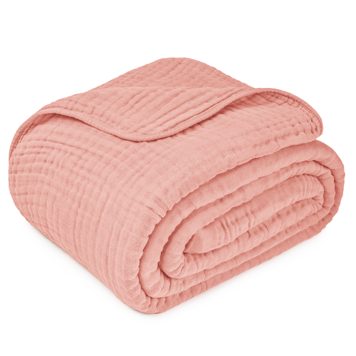 Adult Muslin Blanket in Bold Blush Muslin Comfy Cubs