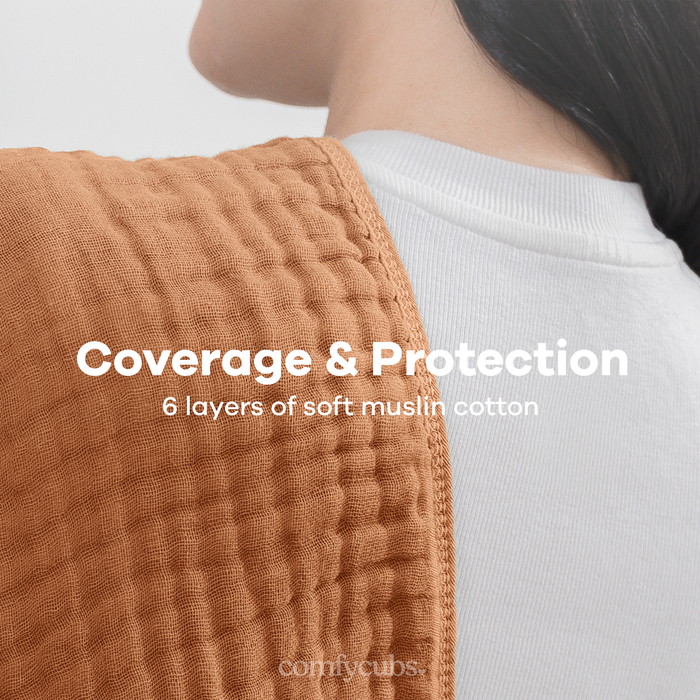 Muslin Burp Cloths by Comfy Cubs - Caramel Muslin Burp Cloths Comfy Cubs