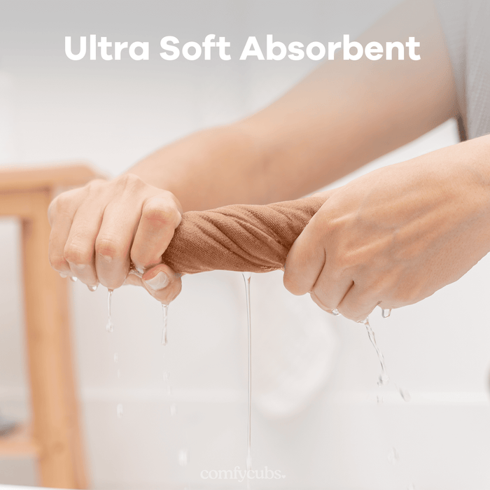 Muslin Washcloths by Comfy Cubs - Caramel Washcloths Comfy Cubs