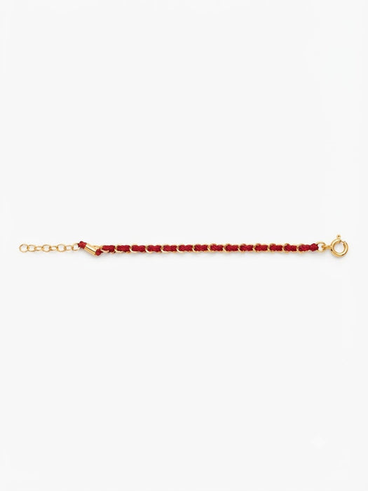 RED STRING BRACELET W/STERLING GOLD ACCESORIE STERLING SILVER