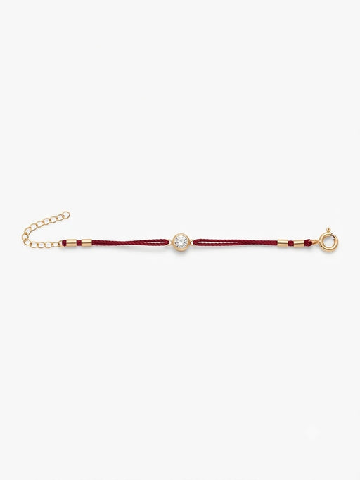 RED STRING CIRCLE DIAMOND GOLD JEWELRY STERLING SILVER