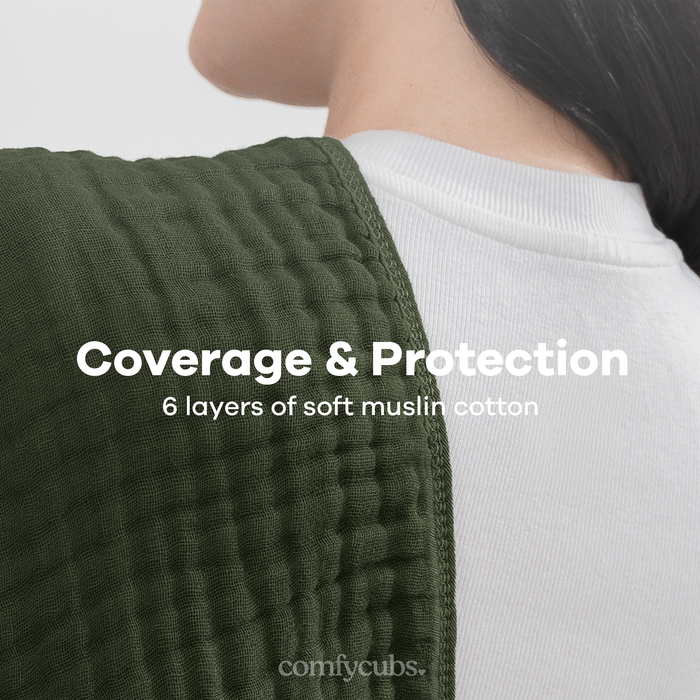 Muslin Burp Cloths by Comfy Cubs - Kelp Muslin Burp Cloths Comfy Cubs