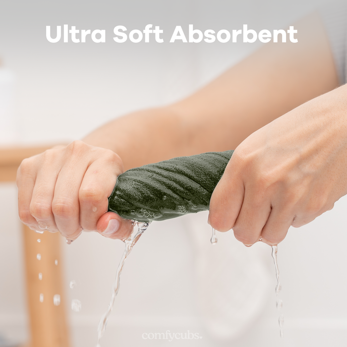 Muslin Washcloths by Comfy Cubs - Kelp Washcloths Comfy Cubs