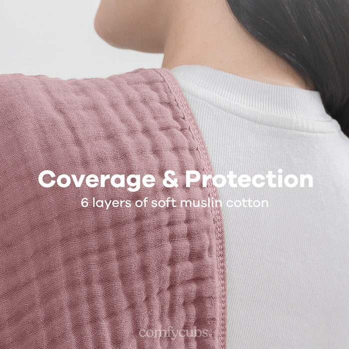 Muslin Burp Cloths by Comfy Cubs - Mauve Muslin Burp Cloths Comfy Cubs