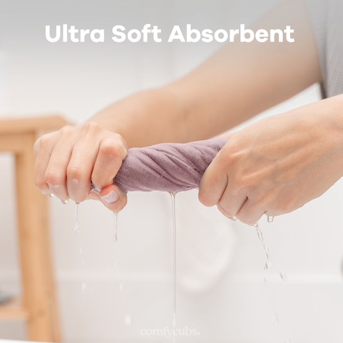 Muslin Washcloths by Comfy Cubs - Mauve Washcloths Comfy Cubs