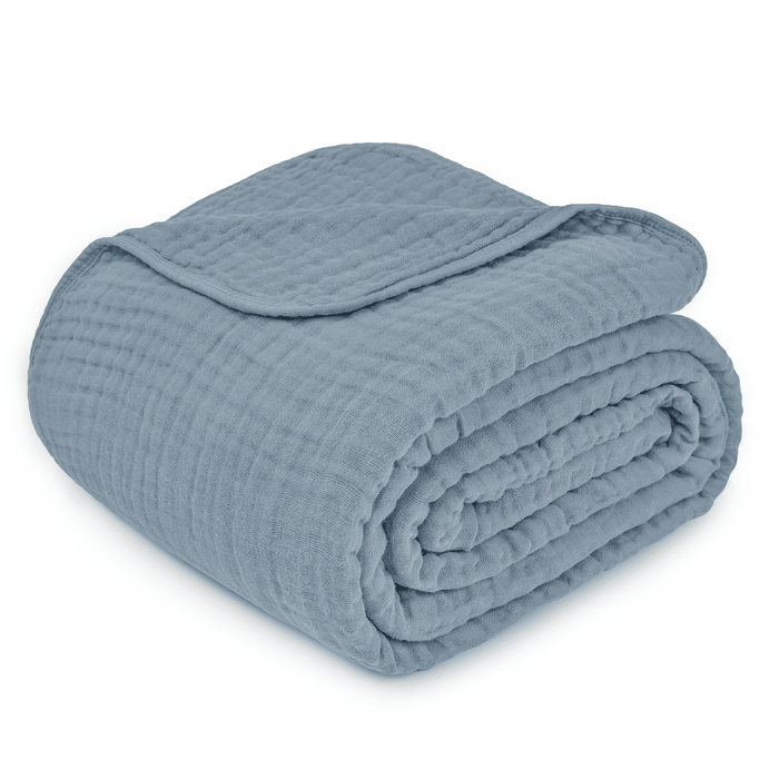 Adult Muslin Blanket by Comfy Cubs in Pacific Blue Muslin Comfy Cubs