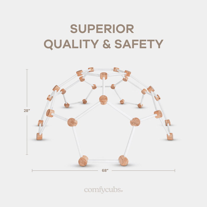 Wooden Climber for Kids by Comfy Cubs (White) Comfy Cubs