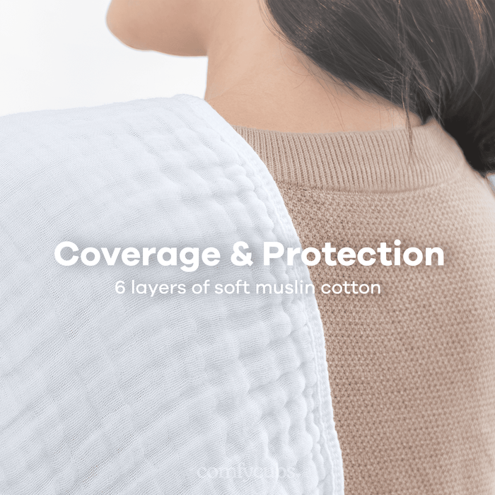 Muslin Burp Cloths by Comfy Cubs - White Muslin Burp Cloths Comfy Cubs