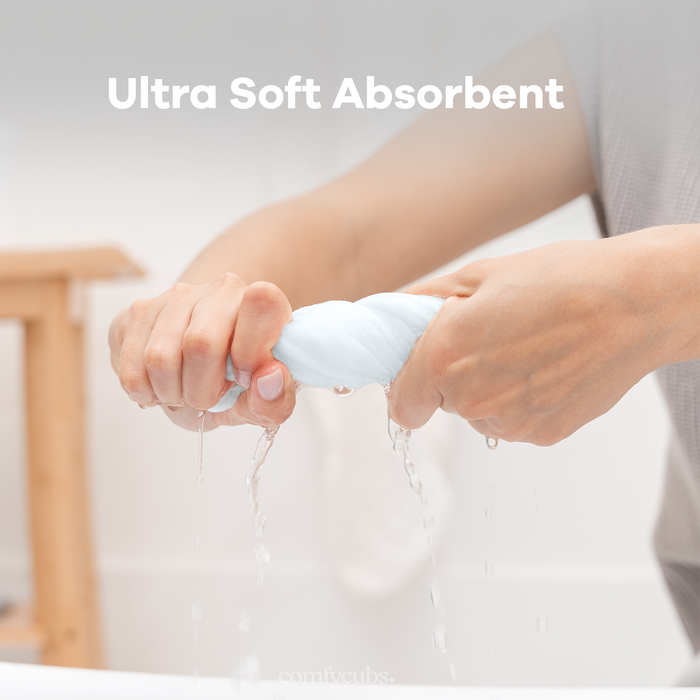 Muslin Washcloths by Comfy Cubs - White Washcloths Comfy Cubs