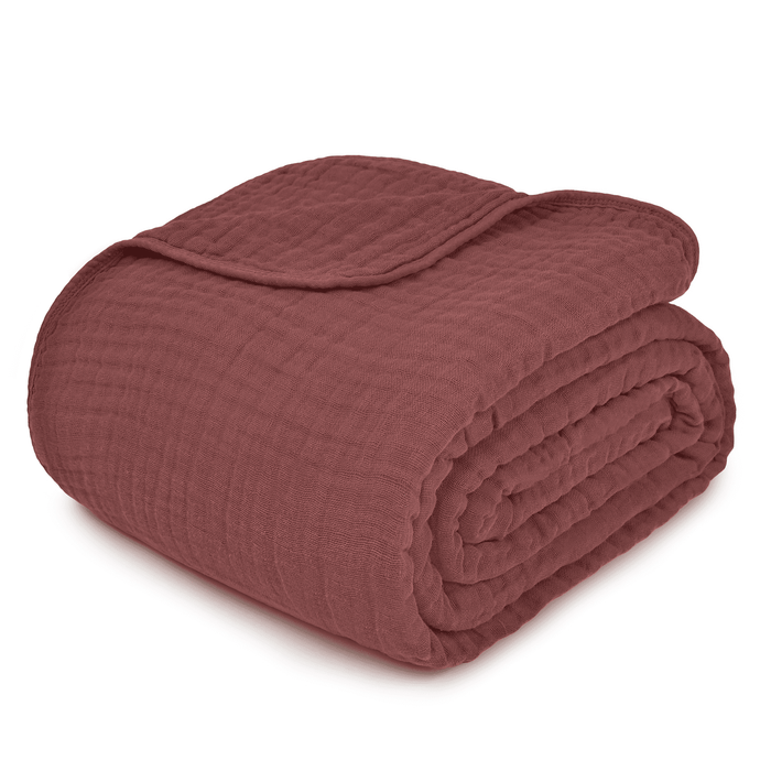 Adult Muslin Blanket by Comfy Cubs in Wine Muslin Comfy Cubs