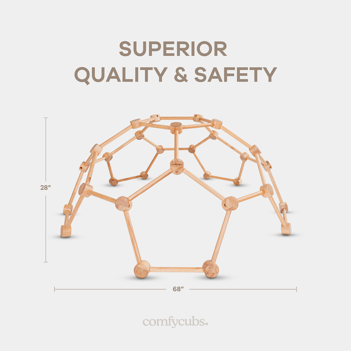 Wooden Climber for Kids by Comfy Cubs (Natural Wood) Comfy Cubs