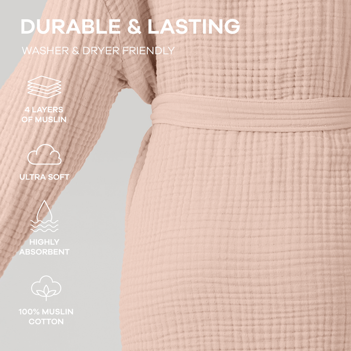 Muslin Bathrobe, Blush by Comfy Cubs Comfy Cubs