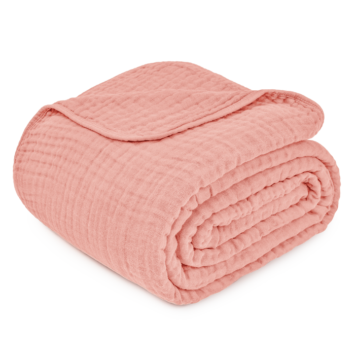 Adult Muslin Blanket in Bold Blush Muslin Comfy Cubs