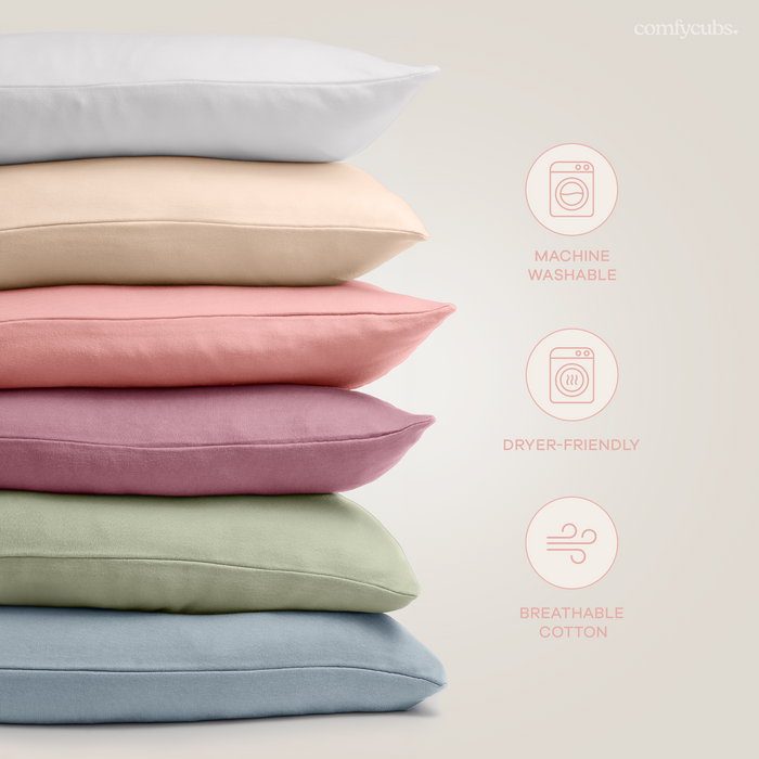 Toddler Pillows with Soft Cotton Pillow Case by Comfy Cubs - Mauve Comfy Cubs