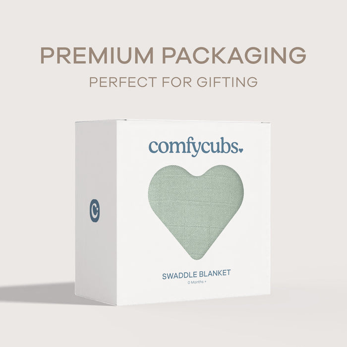 Muslin Swaddle Blanket, 1 Pack by Comfy Cubs - Fern Swaddles Comfy Cubs