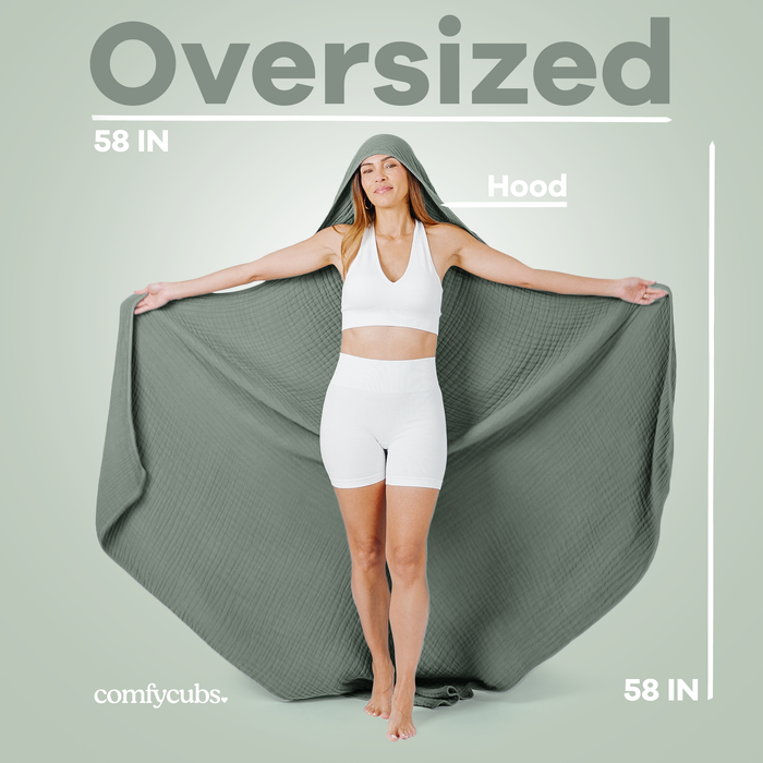 Adult Muslin Hooded Towel by Comfy Cubs Comfy Cubs