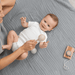 Baby Muslin Blanket in Heather Blue Muslin Comfy Cubs