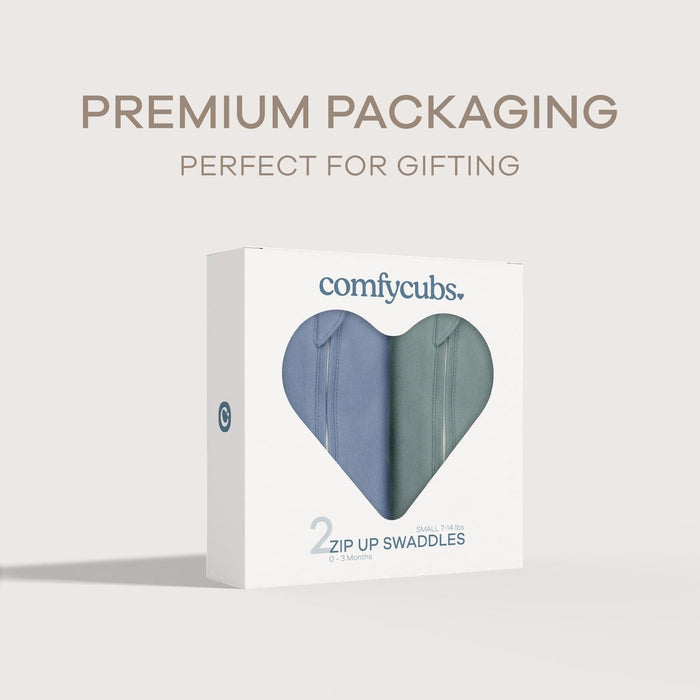 Easy Zipper Swaddle Blankets by Comfy Cubs - Nomadic Blue, Azul Swaddles Comfy Cubs