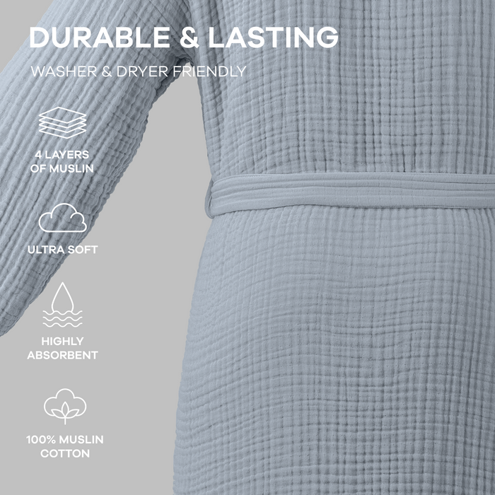 Muslin Bathrobe, Pacific Blue by Comfy Cubs Comfy Cubs