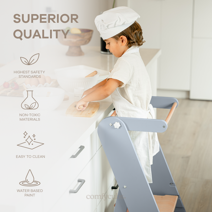 Kids Step Stool for Ages 3+ in Pacific Blue Step Stool Comfy Cubs