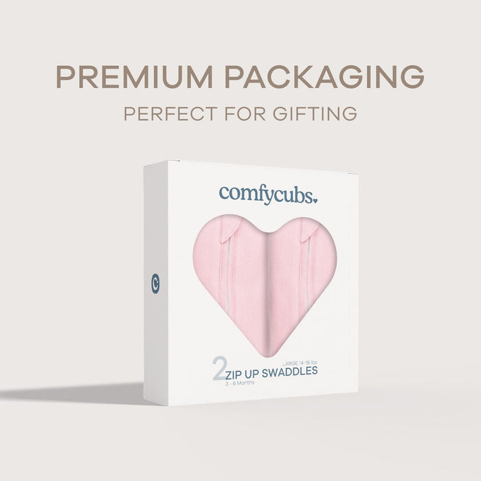Easy Zipper Swaddle Blankets by Comfy Cubs - Pink Swaddles Comfy Cubs