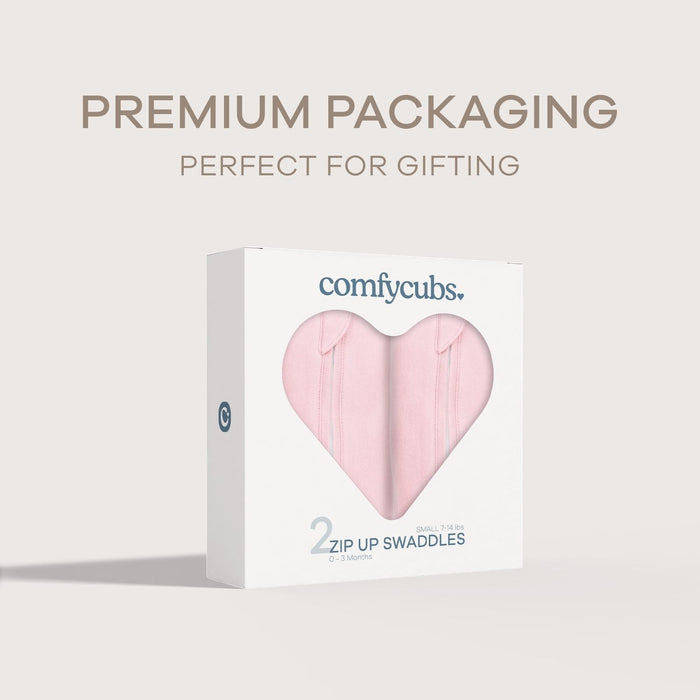 Easy Zipper Swaddle Blankets by Comfy Cubs - Pink Swaddles Comfy Cubs