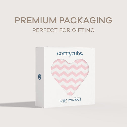 Easy Swaddle Blankets by Comfy Cubs - Pink Chevron, Pack of 1 Comfy Cubs