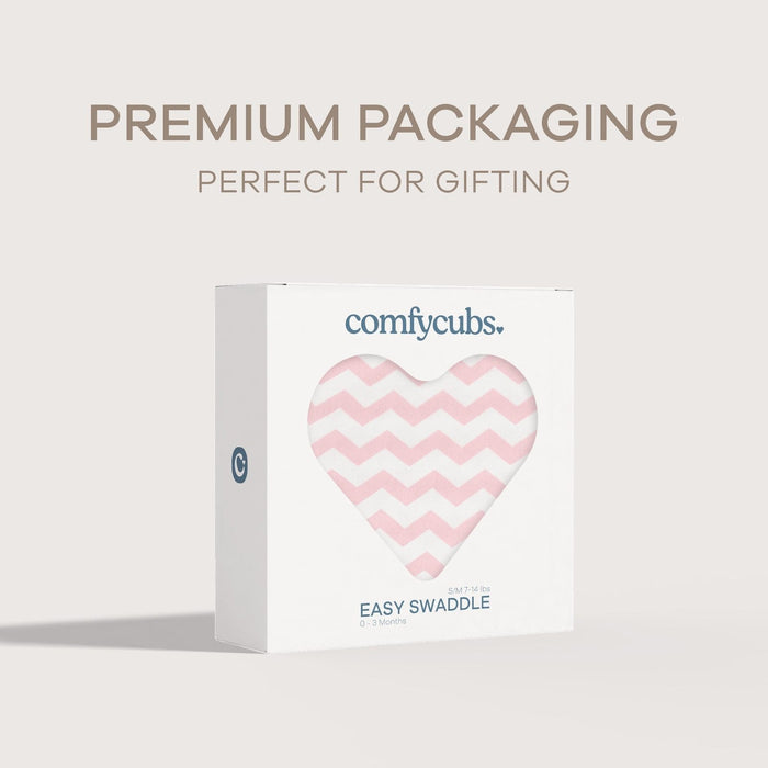 Easy Swaddle Blankets by Comfy Cubs - Pink Chevron, Pack of 1 Comfy Cubs