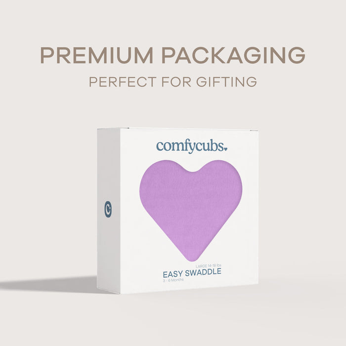 Easy Swaddle Blankets by Comfy Cubs - Purple, Pack of 1 Comfy Cubs