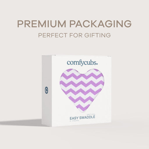 Easy Swaddle Blankets by Comfy Cubs - Purple Chevron, Pack of 1 Comfy Cubs