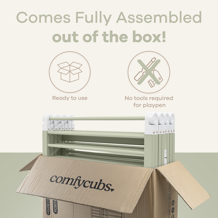 Playpen for Toddler and Babies by Comfy Cubs in Sage Playpen Comfy Cubs