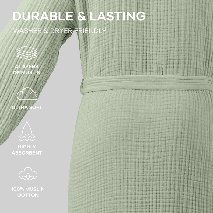 Muslin Bathrobe, Sage by Comfy Cubs Comfy Cubs