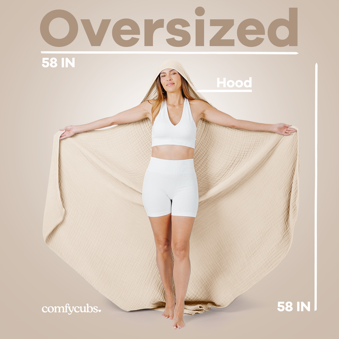 Adult Muslin Hooded Towel by Comfy Cubs Comfy Cubs